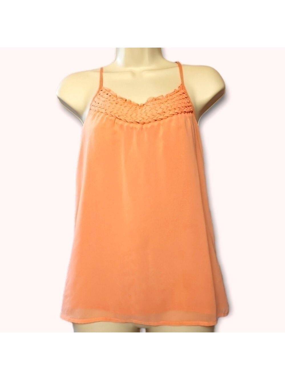 Pink Coral Flowy Spaghetti Strap Tank Top Size Medium